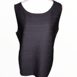 Ann Taylor Ribbed Sleeveless Top Black XL